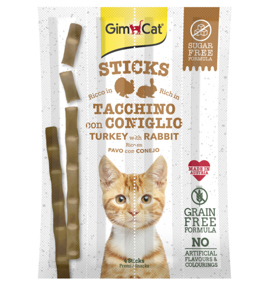 Gimcat 4 Sticks gustoTacchino e Coniglio (Kg/Size: 0,020)