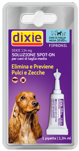 Dixie - Pipette Cane Fipronil 1.34 Ml - Blister 1 Pz - Tg. Media