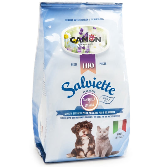 Camon Salviettine per cani fragranza Camomilla e Lavanda 100 pz