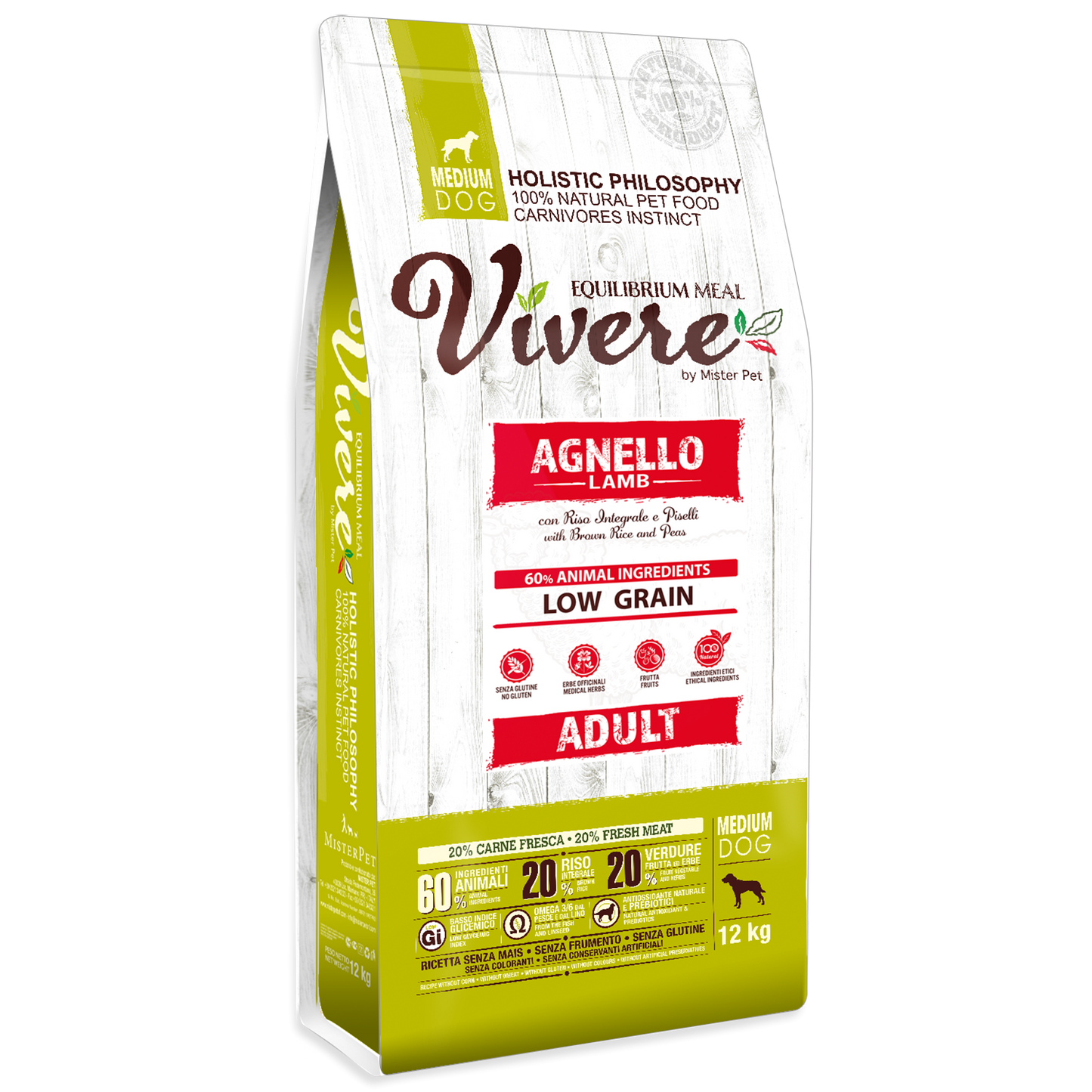 Vivere Cane Adulto Low Grain Medium Agnello (Kg/Size: 12)