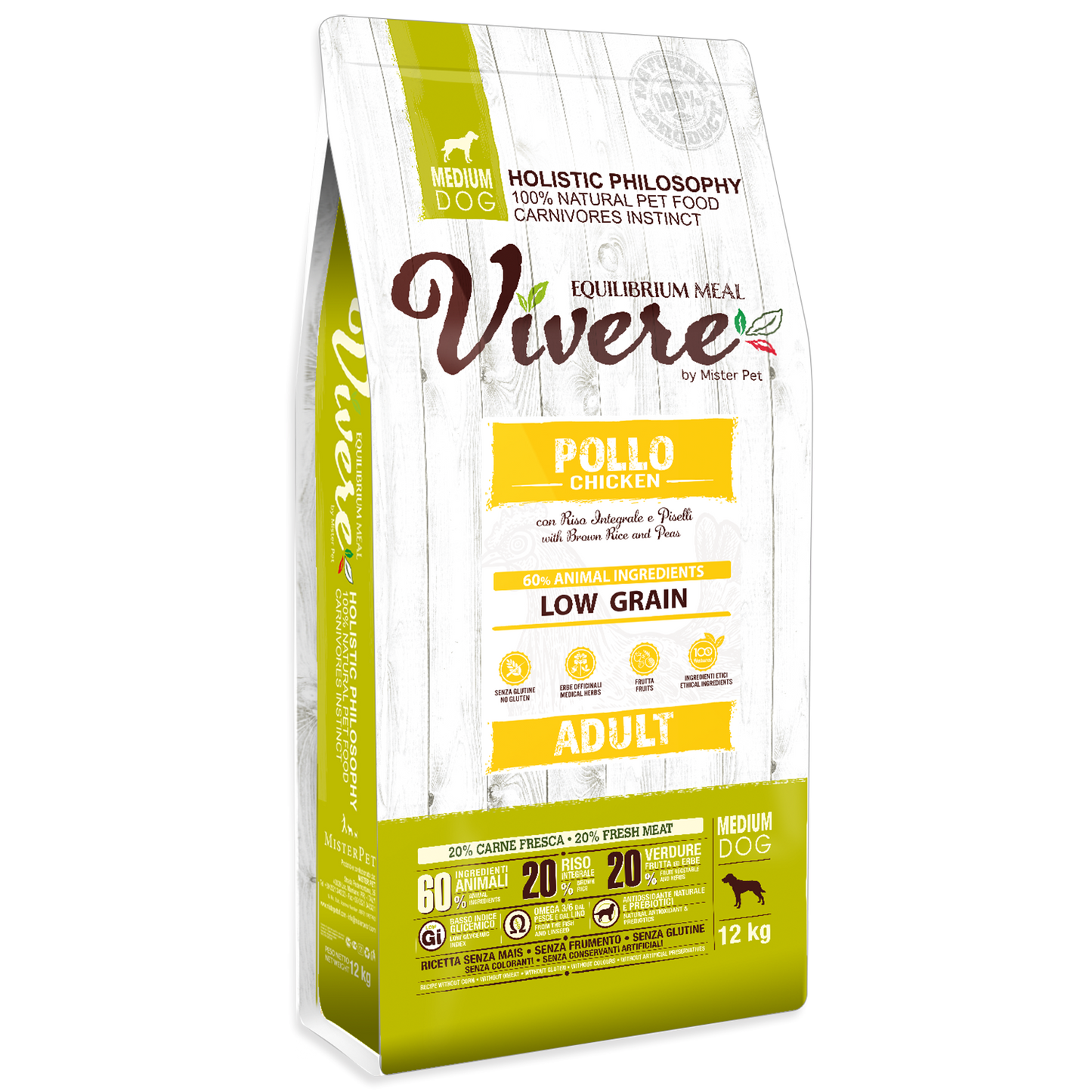 Vivere Cane Adulto Low Grain Medium Pollo (Kg/Size: 12)