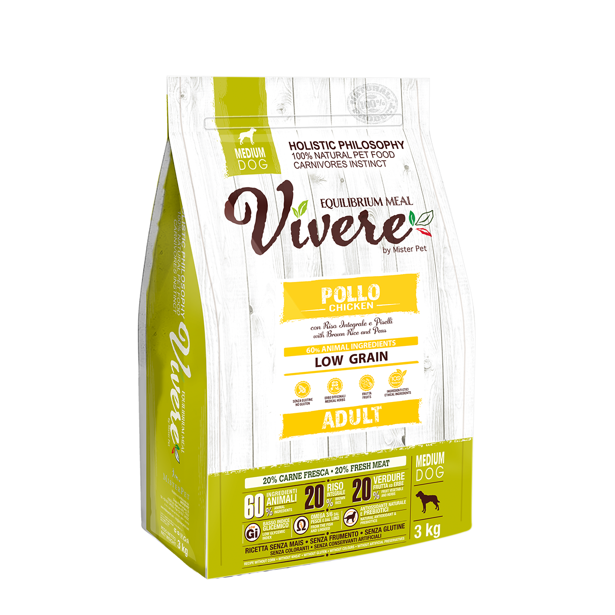 Vivere Cane Adulto Low Grain Medium Pollo (Kg/Size: 3)