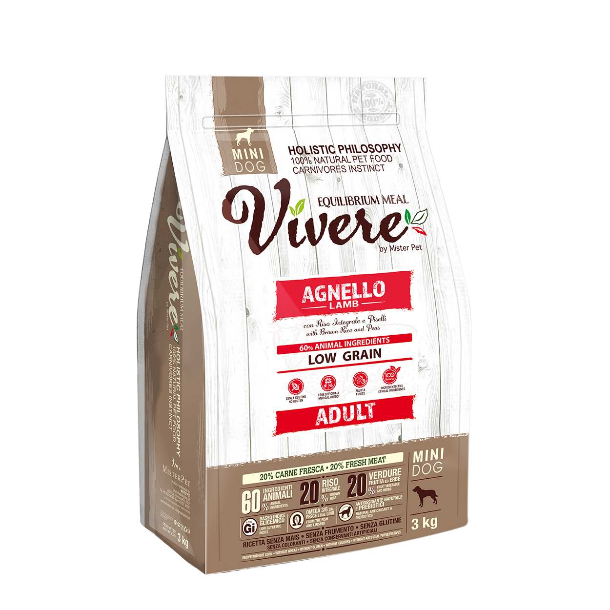 Vivere Cane Adulto Low Grain Mini Agnello (Kg/Size: 3)