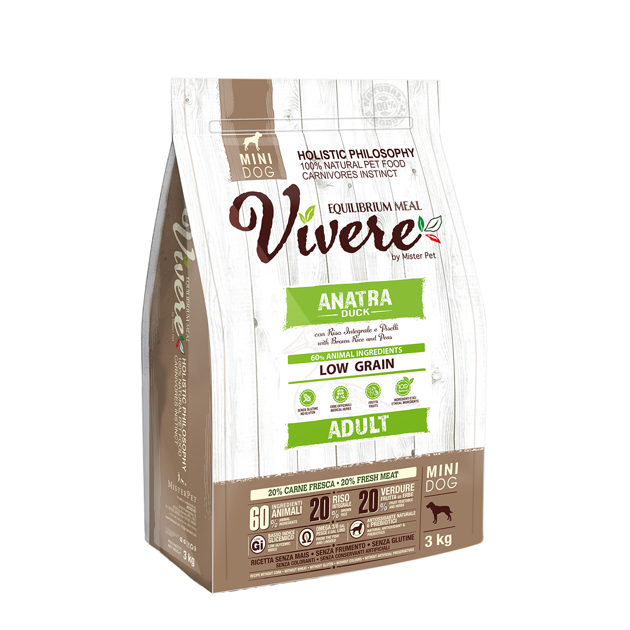 Vivere Cane Adulto Low Grain Mini Anatra (Kg/Size: 3)