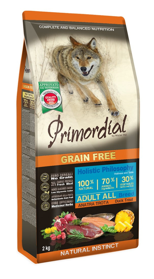 Primordial Grain Free Dog Med/Max Trota & Anatra (Kg/Size: 2)