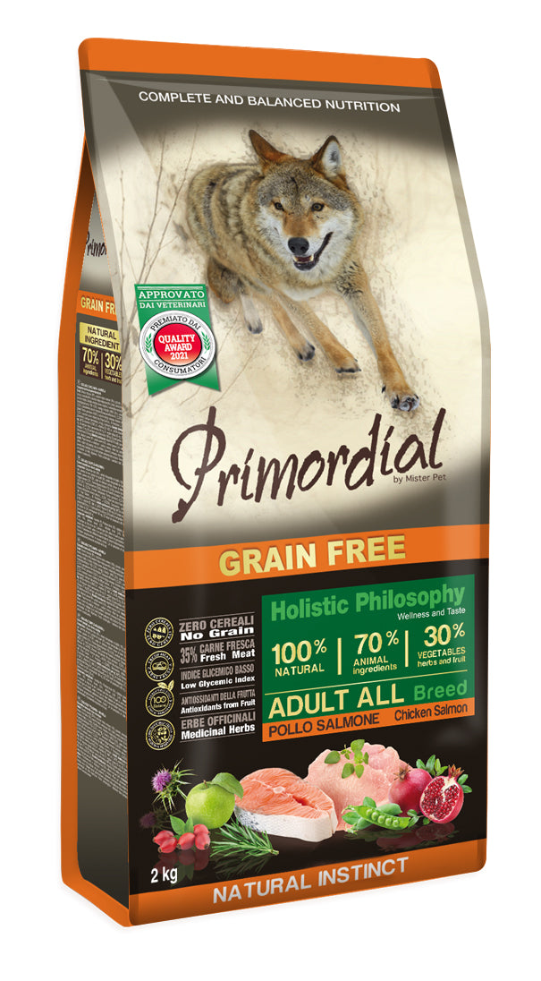 Primordial Grain Free Dog Med/Max Pollo & Salmone (Kg/Size: 2)