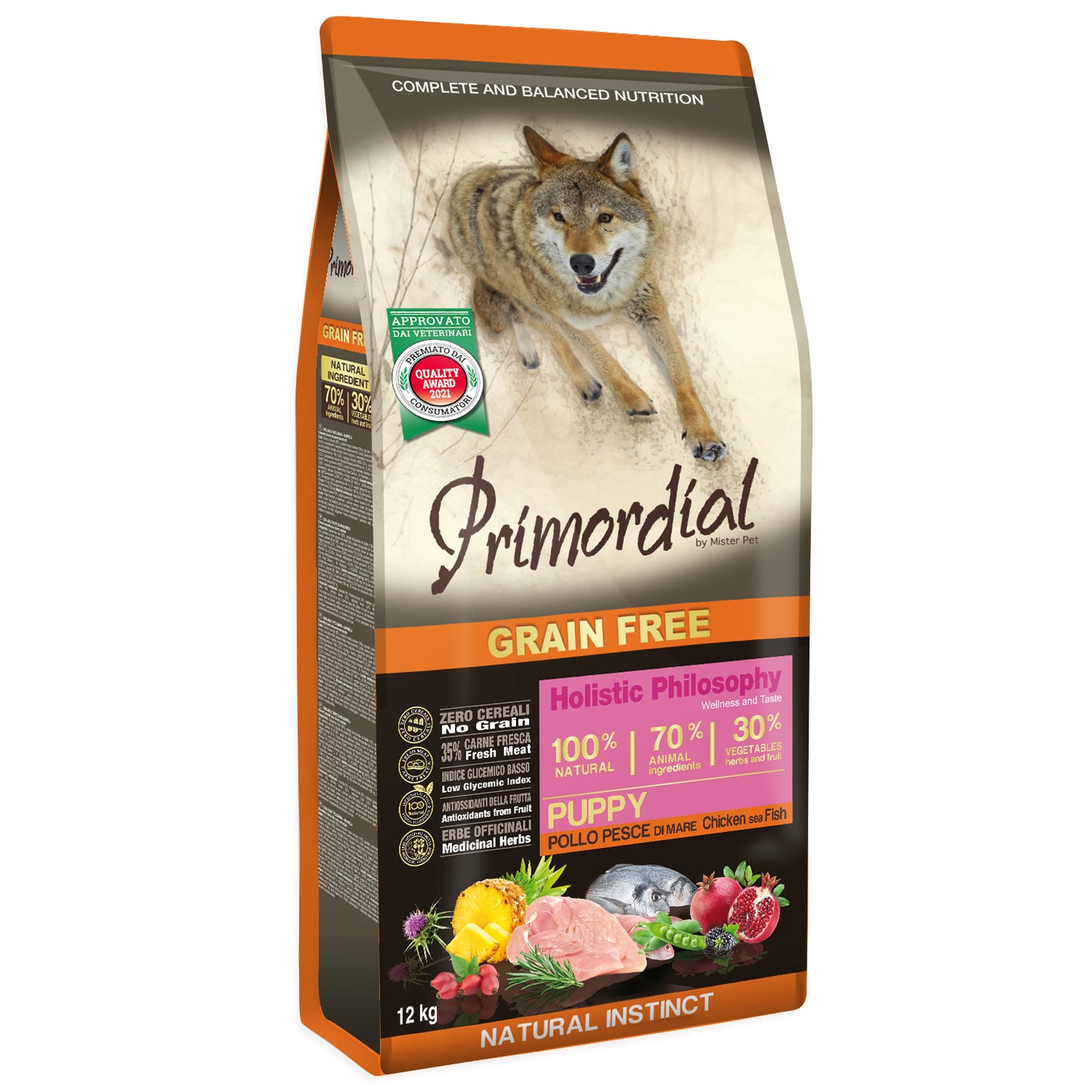 Primordial Grain Free Dog Med/Max Puppy Pollo & Pesce di Mare (Kg/Size: 12)
