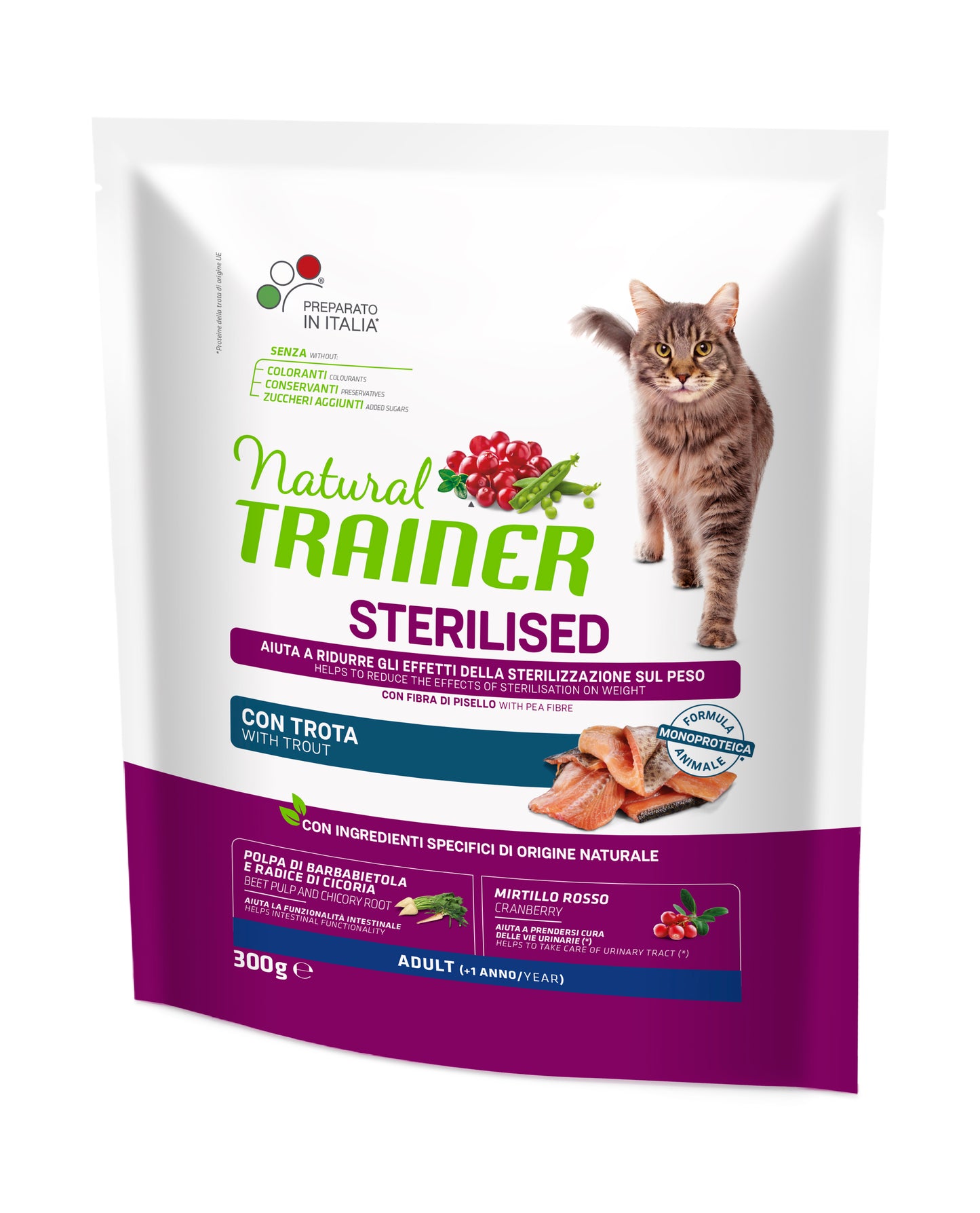 Trainer Natural Cat Sterilised Con Trota (+1) (Kg/Size:0,3)