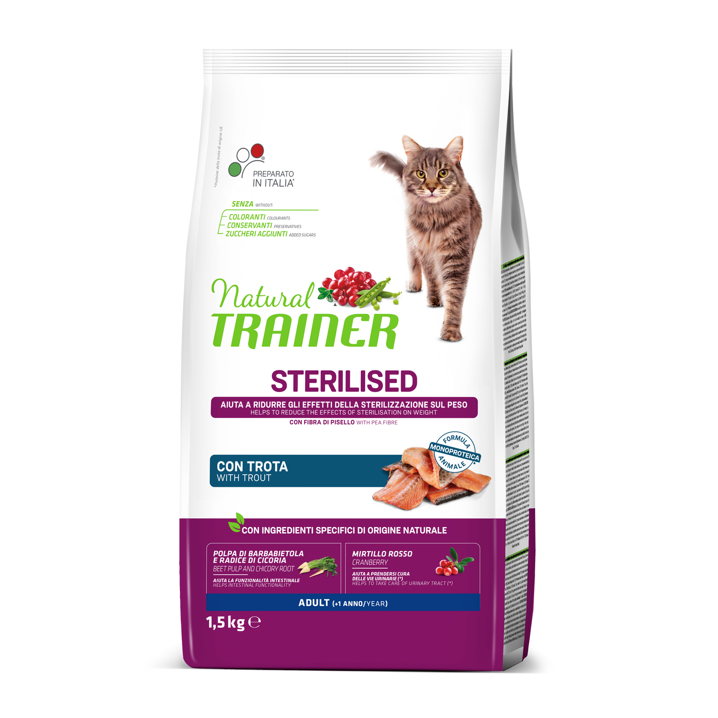 Trainer Natural Cat Sterilised Con Trota (+1) (Kg/Size:1,5)