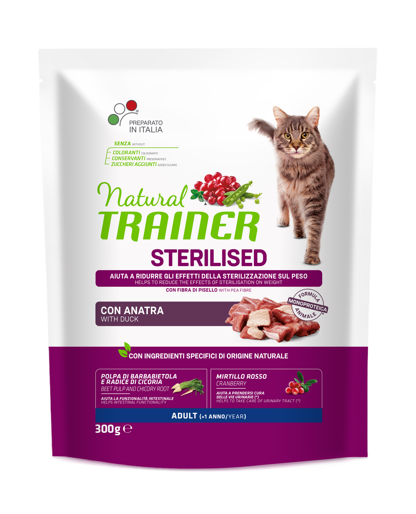 Trainer Natural Cat Sterilised Con Anatra (+1) (Kg/Size:0,3)