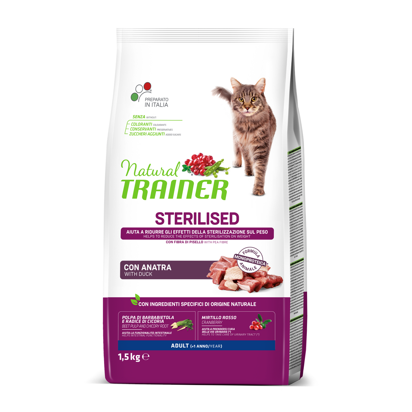 Trainer Natural Cat Sterilised Con Anatra (+1) (Kg/Size:1,5)