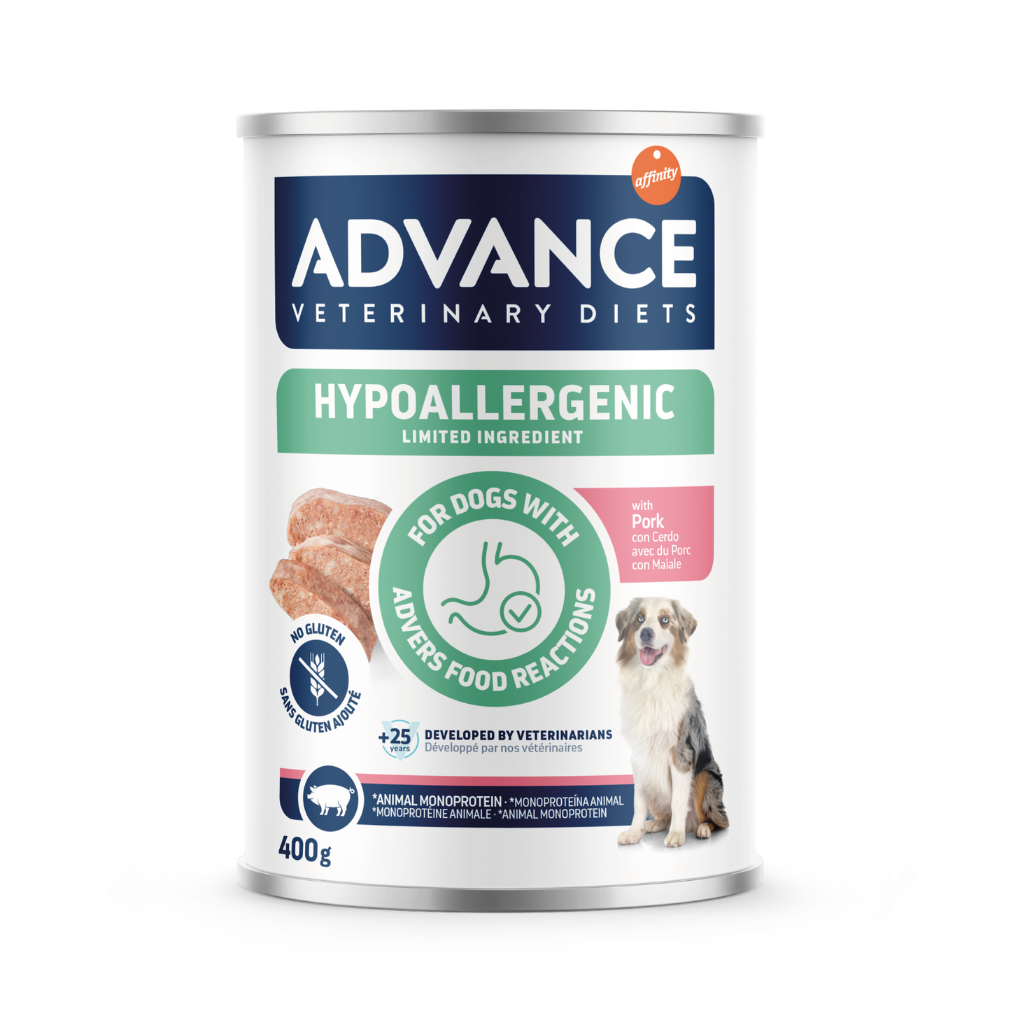 Advance Diet umido dog Hypoallergenic gusto Maiale (Kg/Size:0,4)