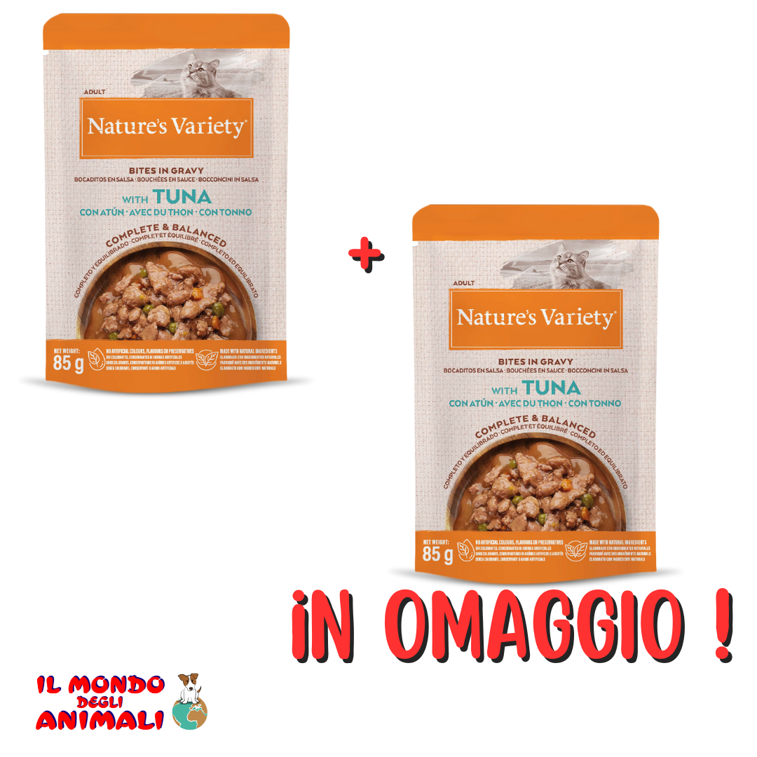 Nature's Variety Bocconcini per gatto gusto Tuna pz 22 + 22 IN OMAGGIO (Kg/Size: 3,74)