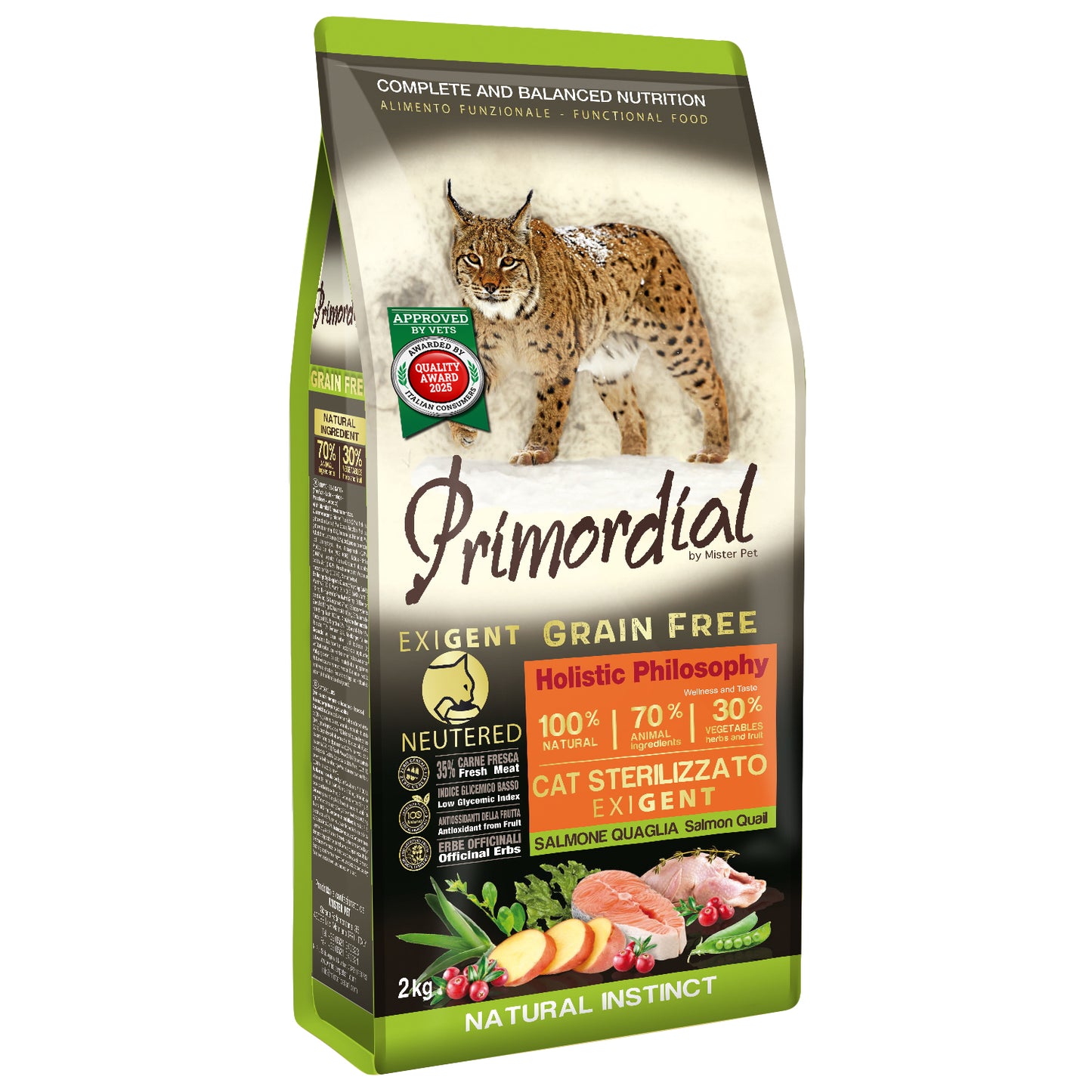 Primordial Cat Steril. Exigent Salmone e Quaglia (Kg/Size: 2)