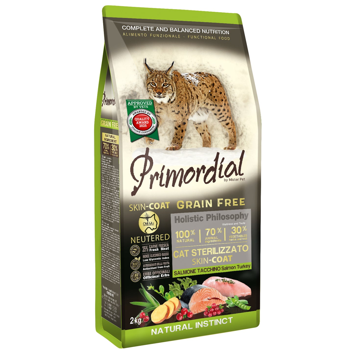 Primordial Cat Skin&Coat Salmone e Tacchino (Kg/Size: 2)