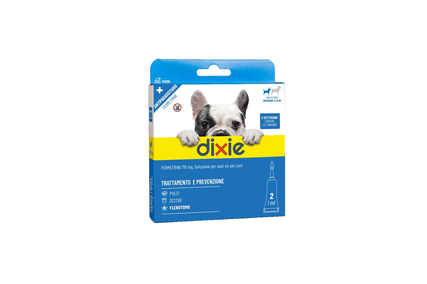 Dixie Permetrina Spot-on Per Cani tg. piccola ml 1 n.2 pipette