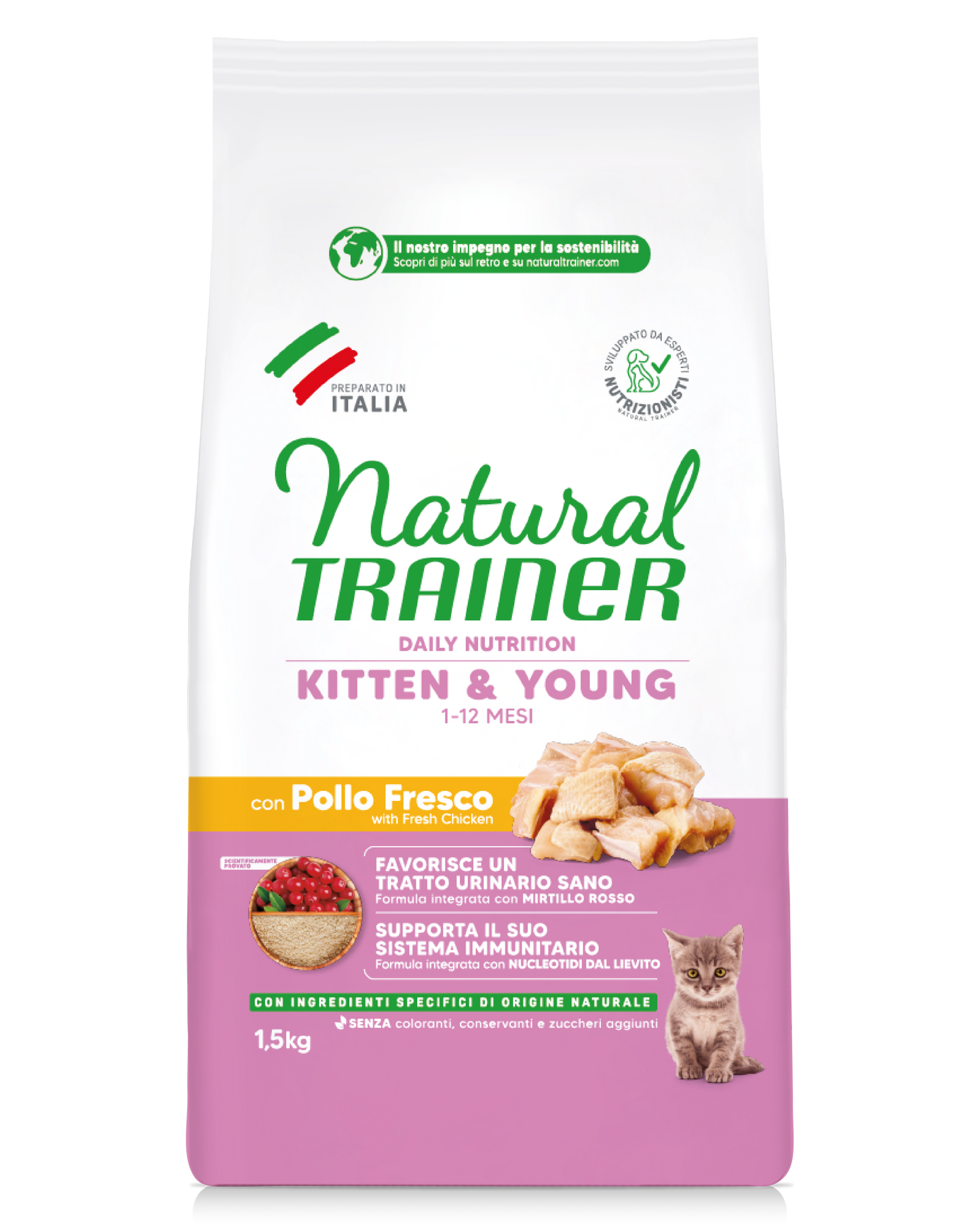 Trainer Natural Daily Nutrition Kitten&Yong Con Pollo (1-12 Mesi) (Kg/Size:1,5)