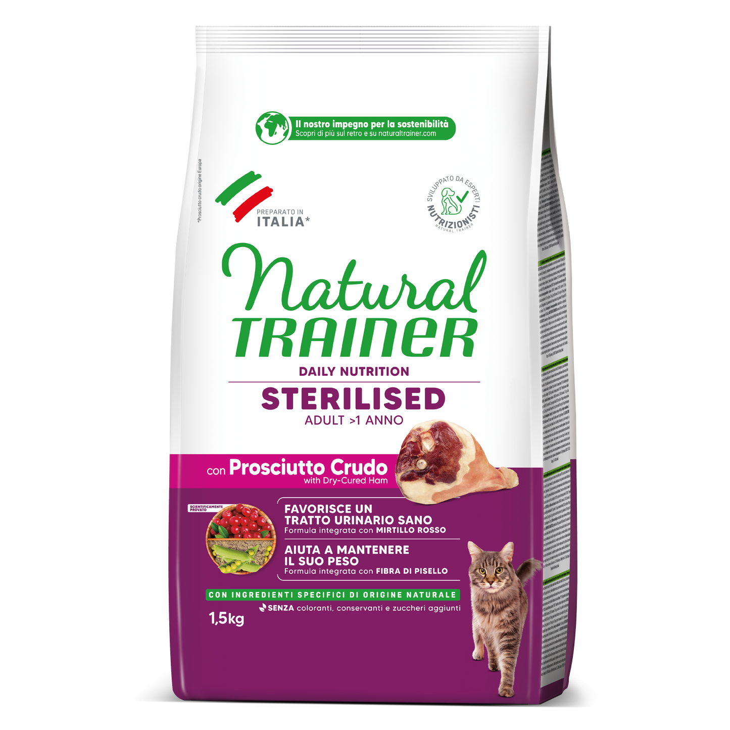 Trainer Natural Daily Nutrition Sterilised Con Prosciutto Crudo (+1) (Kg/Size:1,5)