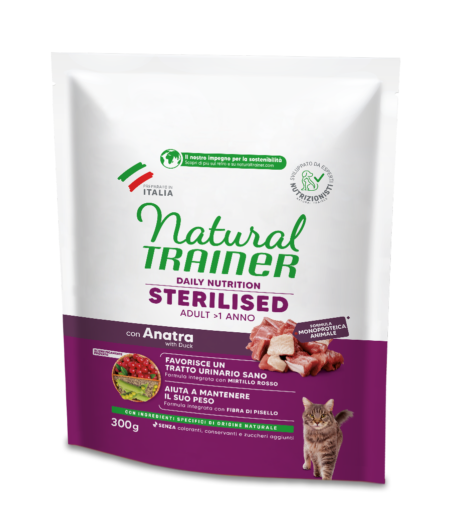 Trainer Natural Daily Nutrition Sterilised Con Anatra (+1) (Kg/Size:0,3)