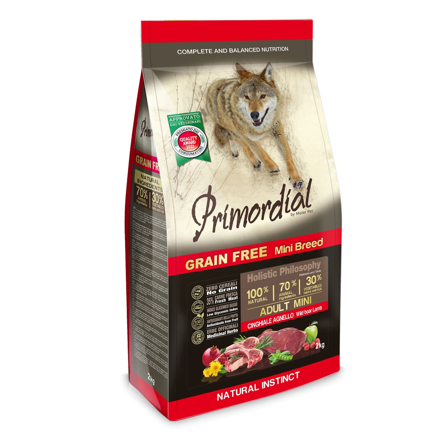 Primordial Grain Free Dog Mini Adult Cinghiale & Agnello ( Kg/Size: 2)