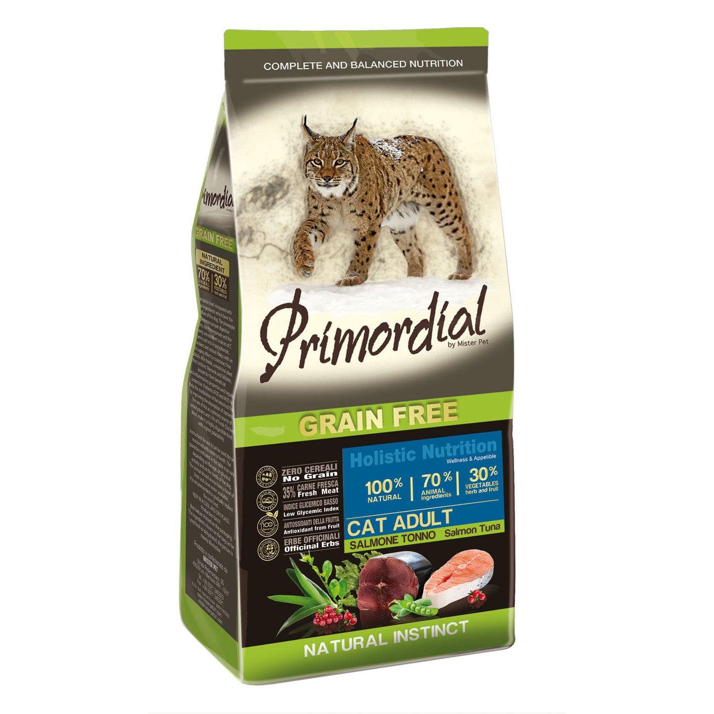 Primordial Grain free gatto adulto Salmone e Tonno (Kg/Size: 2)