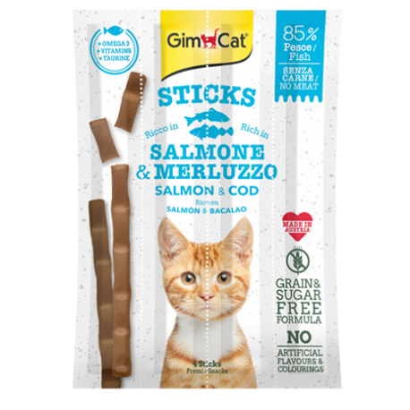 Gimcat 4 Sticks gusto Salmone e Merluzzo (Kg/Size: 0,020)