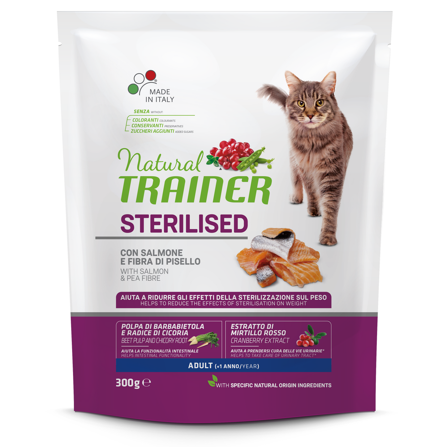 Trainer Natural Sterilised Con Salmone (+1) (Kg/Size:0,3)