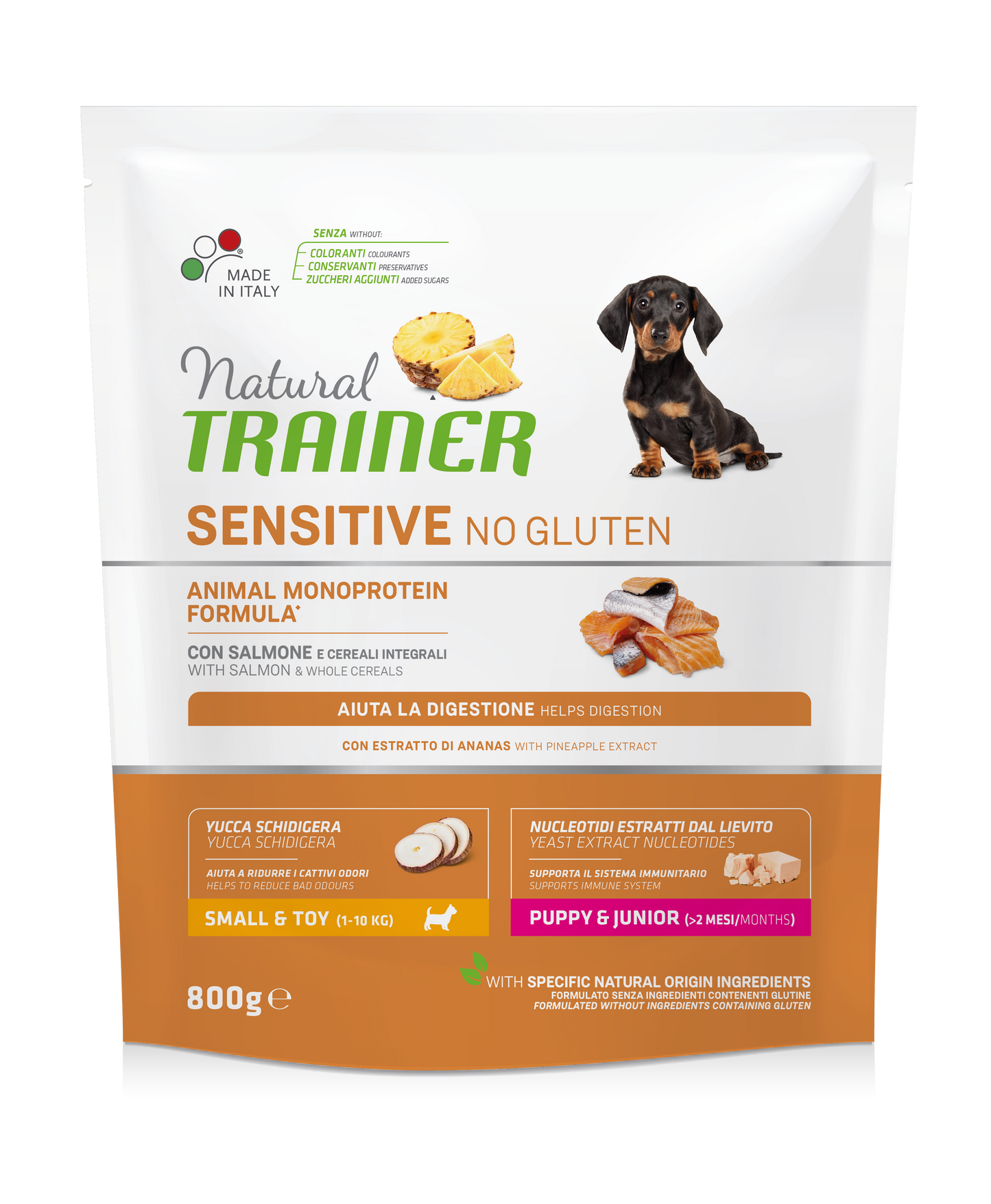 Trainer Natural Sensitive No Gluten Puppy&junior Mini Salmone (Kg/Size:0,8)