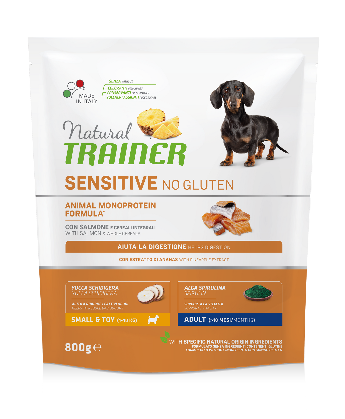 Trainer Natural Sensitive No Gluten Mini Adult Salmone (Kg/Size:0,8)