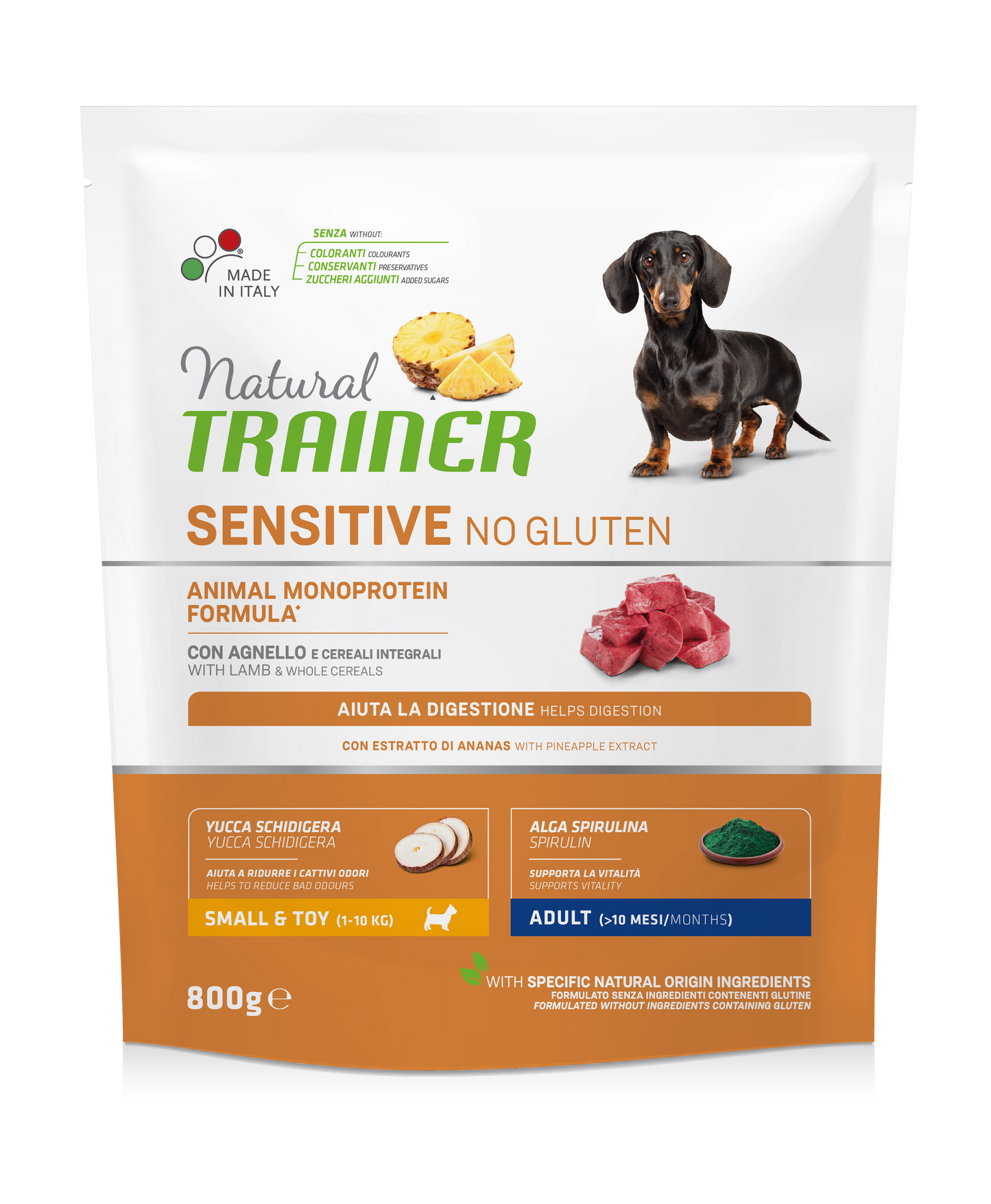Trainer Natural Sensitive No Gluten Mini Adult Con Lamb (Kg/Size:0,8)