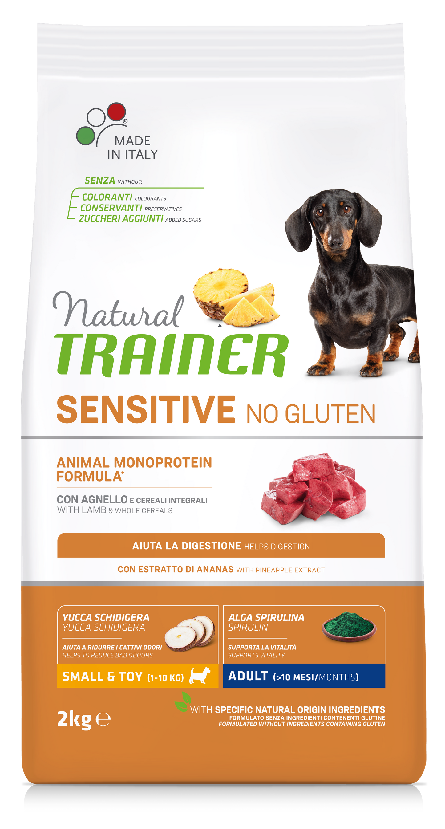 Trainer Natural Sensitive No Gluten Mini Adult Con Lamb (Kg/Size:2)