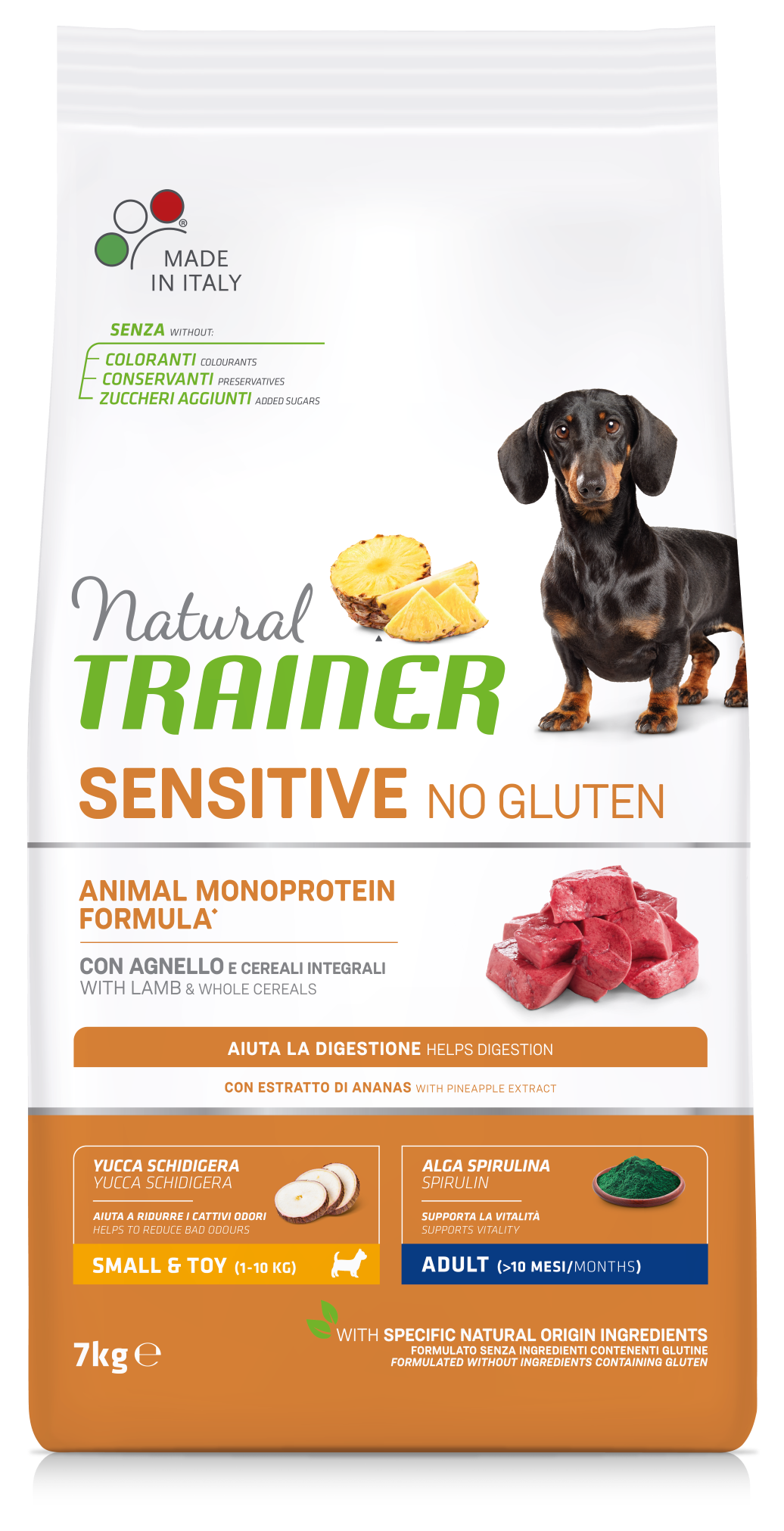 Trainer Natural Sensitive No Gluten Mini Adult Con Lamb (Kg/Size:7)
