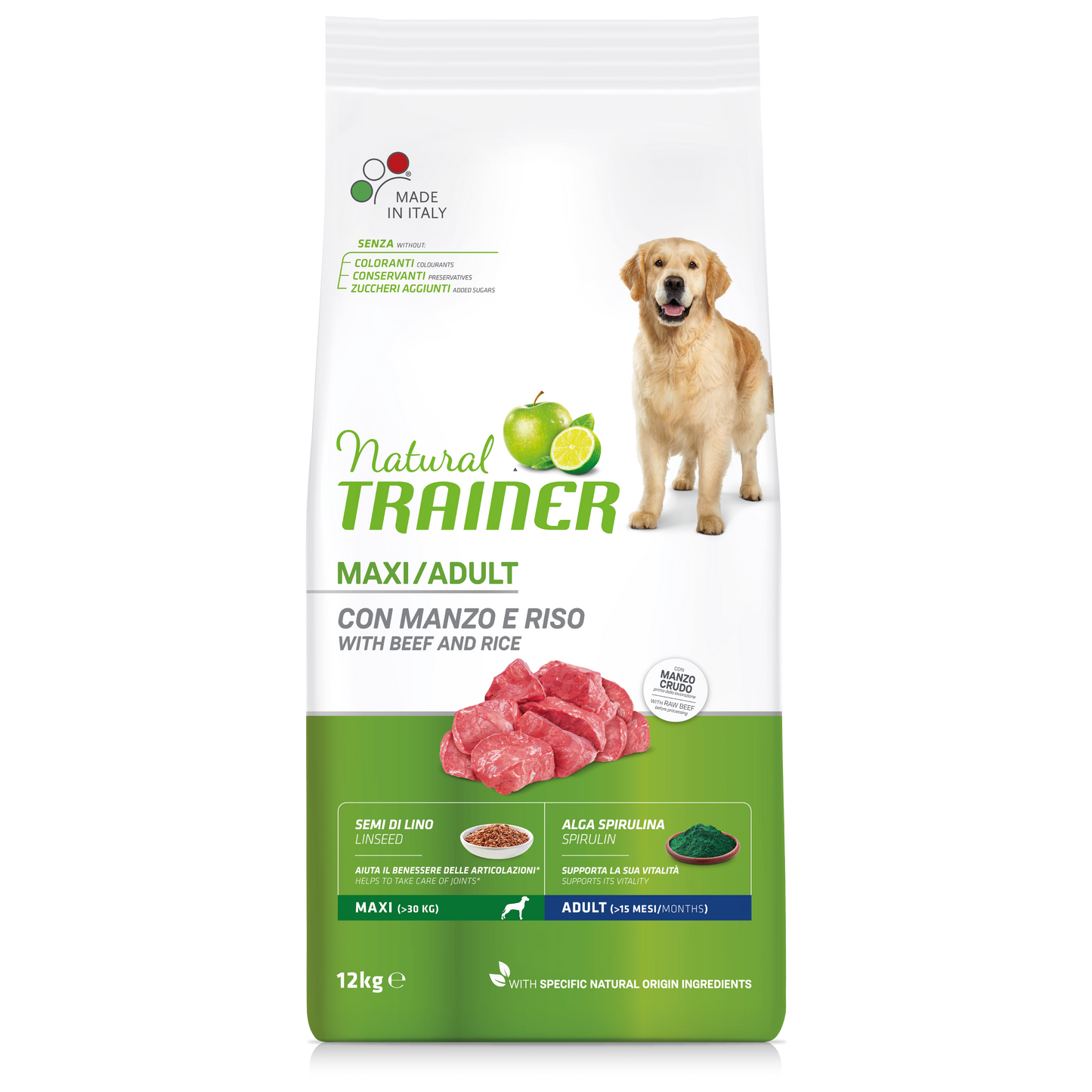 Trainer Natural Maxi Adult Con Manzo (Kg/Size:12)