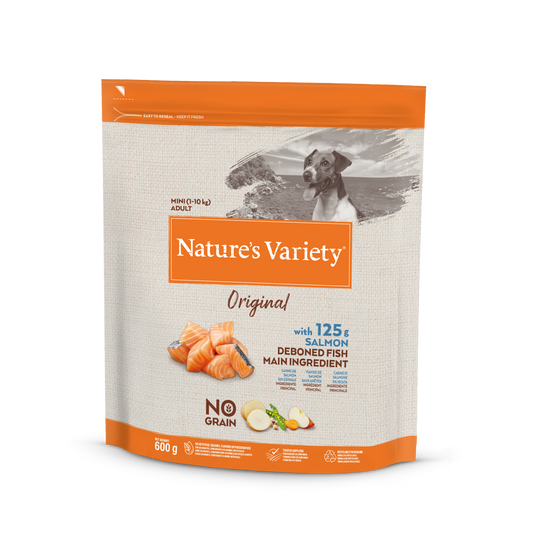 Nature's Variety Dog Original No Grain Mini Adult Salmone (Kg/Size:0,6)