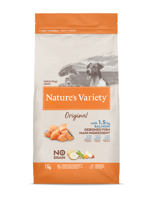 Nature's Variety Dog Original No Grain Mini Adult Salmone (Kg/Size:7)