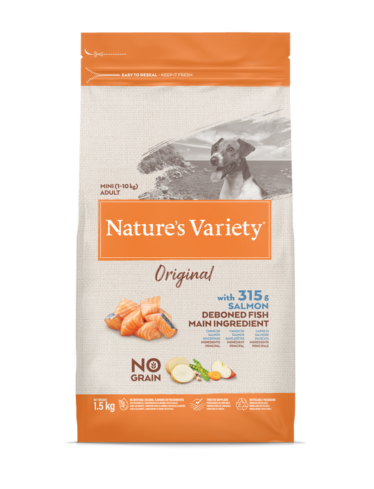 Nature's Variety Dog Original No Grain Mini Adult Salmone (Kg/Size:1,5)
