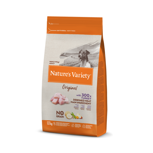 Nature's Variety Dog Original No Grain Mini Adult Tacchino (kg/size:1,25)