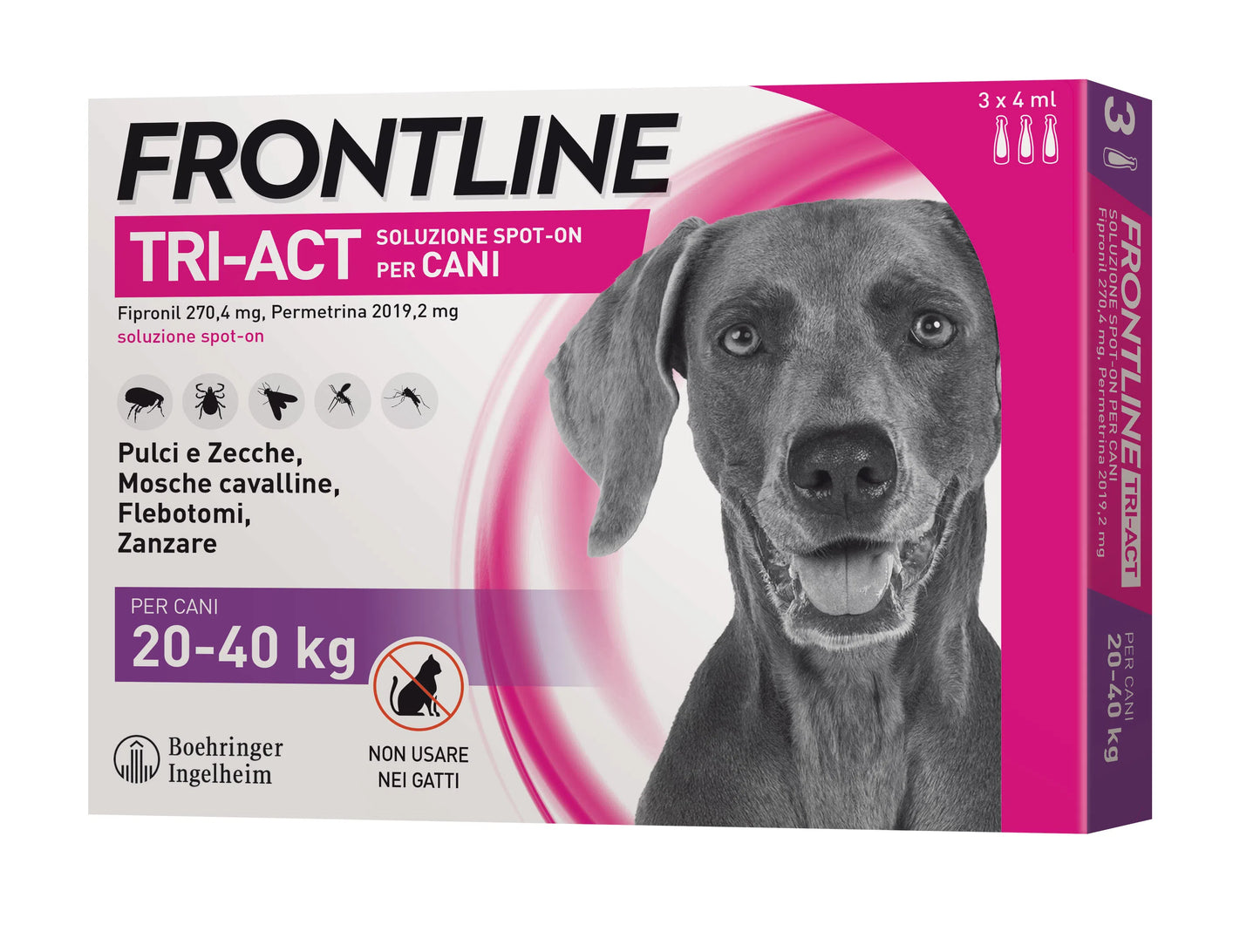Frontline Tri-act Spot-on 20-40 3 pipette (Kg/Size:0,1)