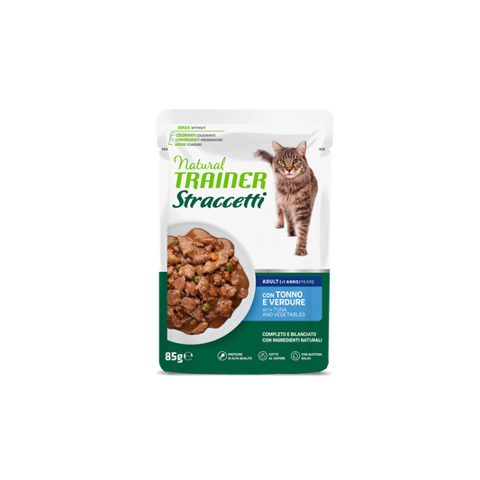 Trainer Natural Straccetti (+1 anno) gusto Tonno e Verdure(Kg/Size: 0,085)