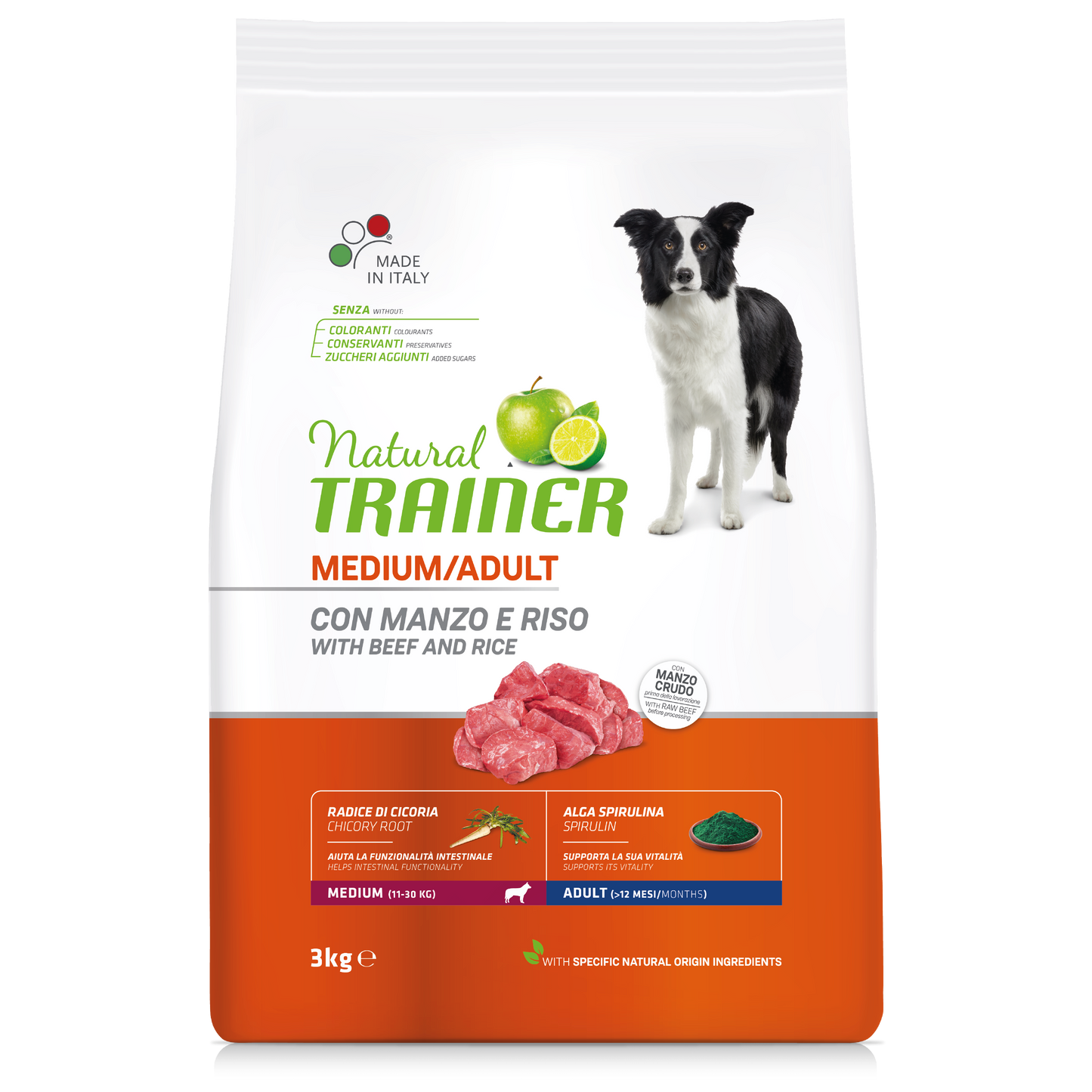 Trainer Natural Adult Medium Con Manzo (Kg/Size:3)