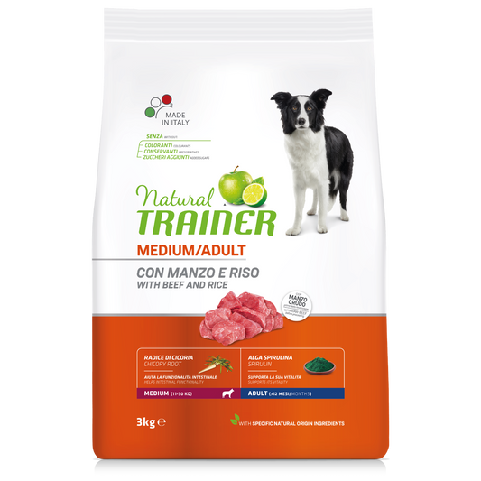 Trainer Natural Adult Medium Con Manzo (Kg/Size:3)