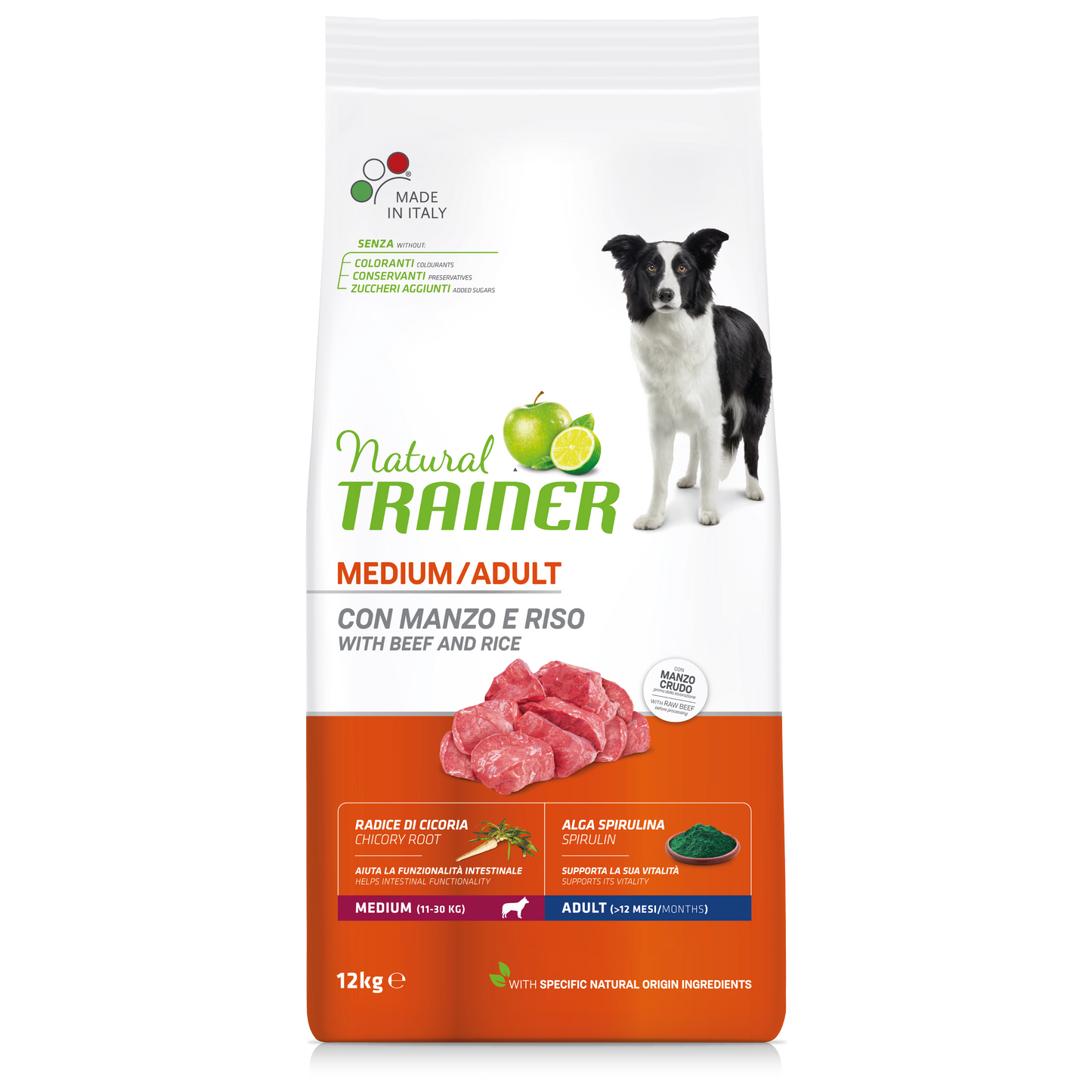 Trainer Natural Adult Medium Con Manzo (Kg/Size:12)