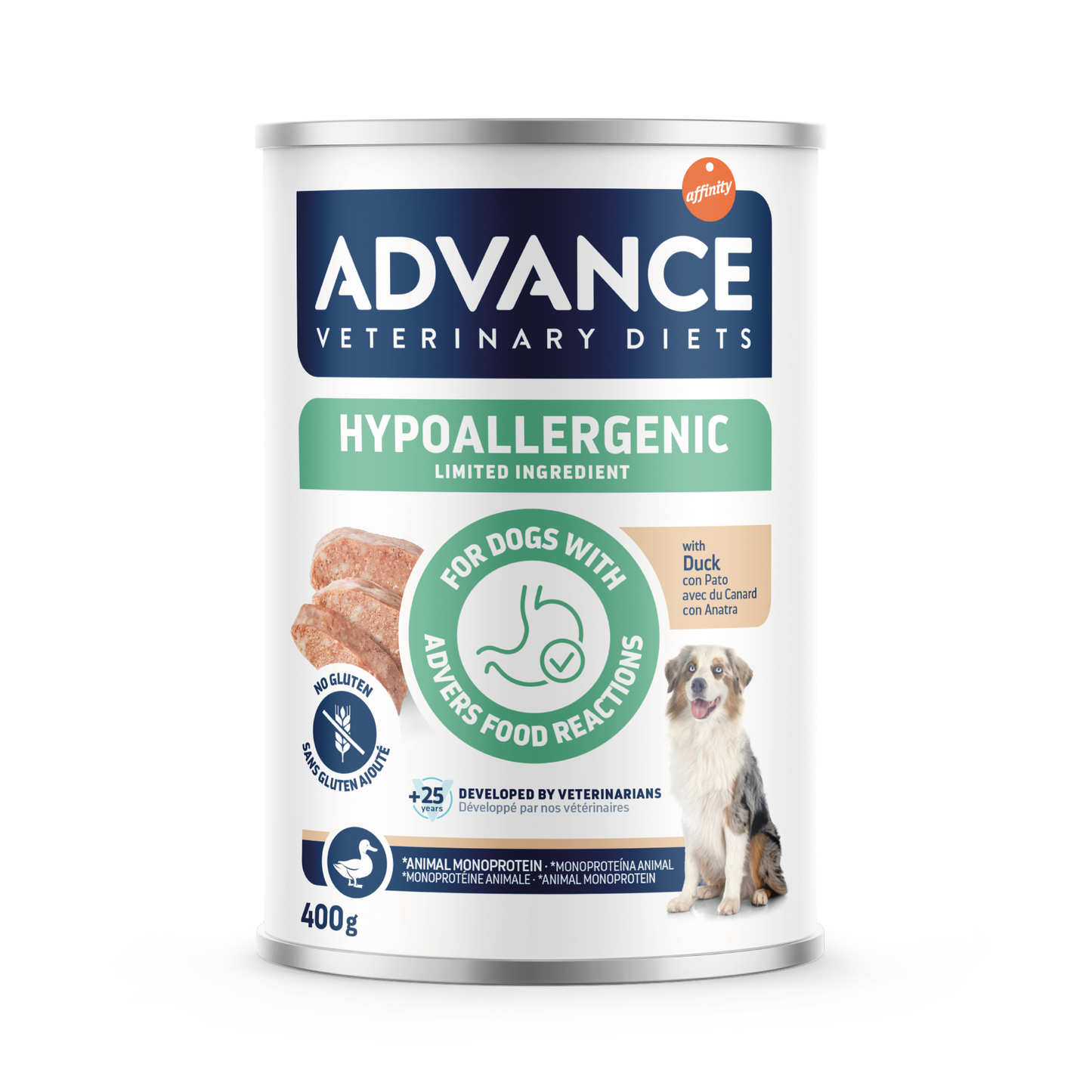 Advance Diet umido dog Hypoallergenic gusto Anatra (Kg/Size:0,4)