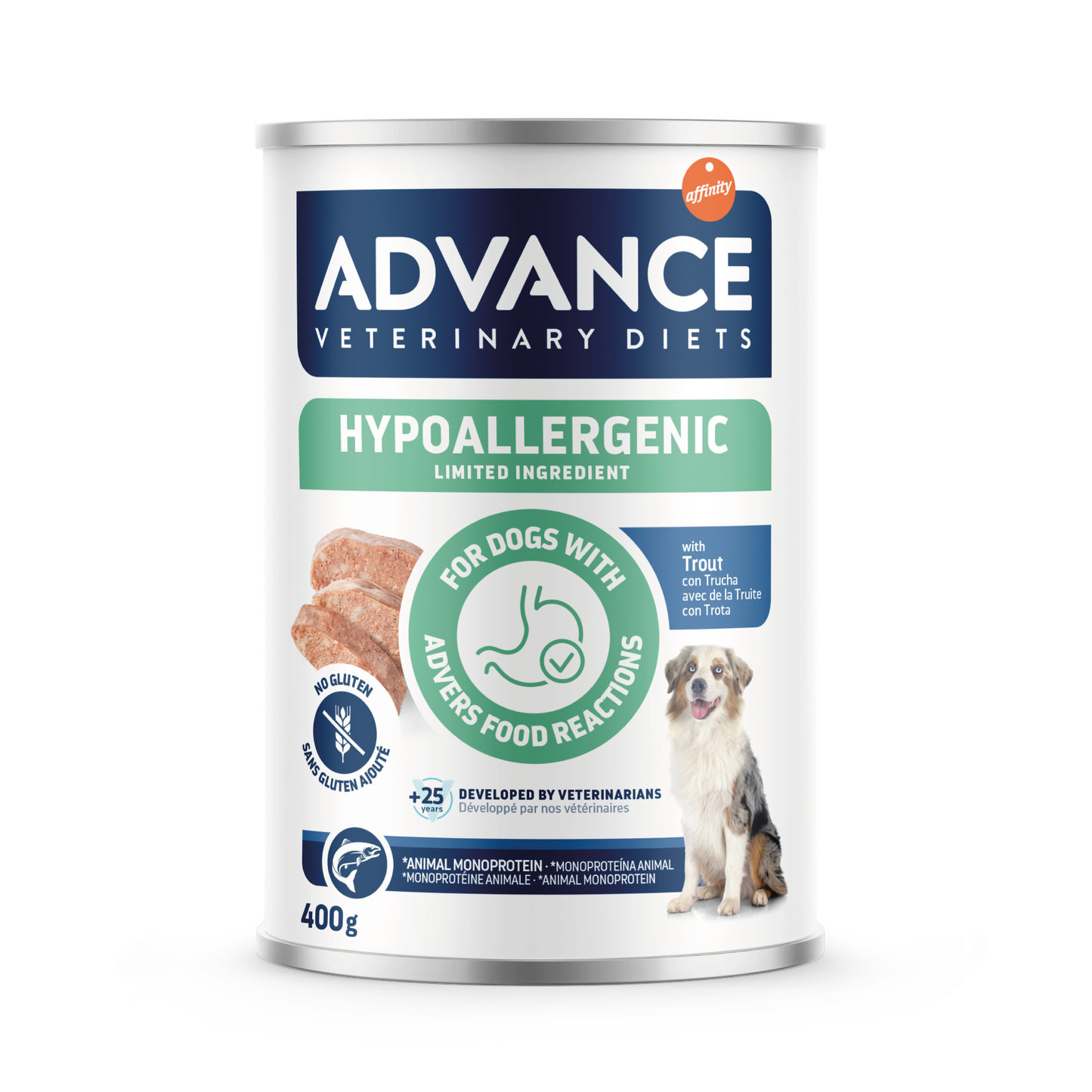 Advance Diet umido dog Hypoallergenic gusto Trota (Kg/Size:0,4)