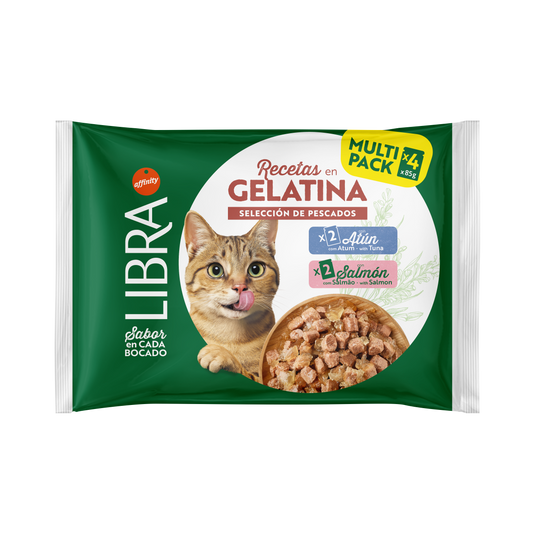 Libra cat Flowpack Bocconi in gelati Tonno/Salmone x 4 (Kg/Size: 0,085)
