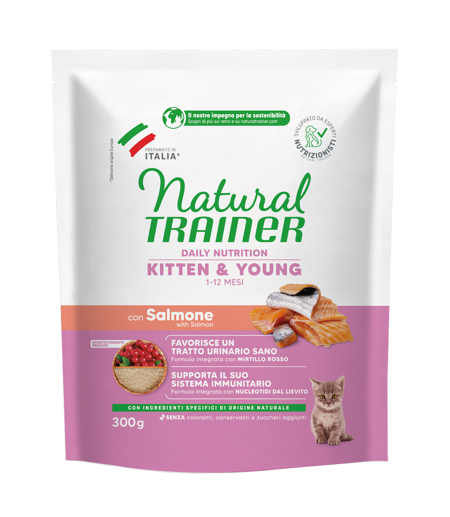 Trainer Natural Daily Nutrition Kitten&Yong Con Salmone (1-12 Mesi) (Kg/Size:0,3)