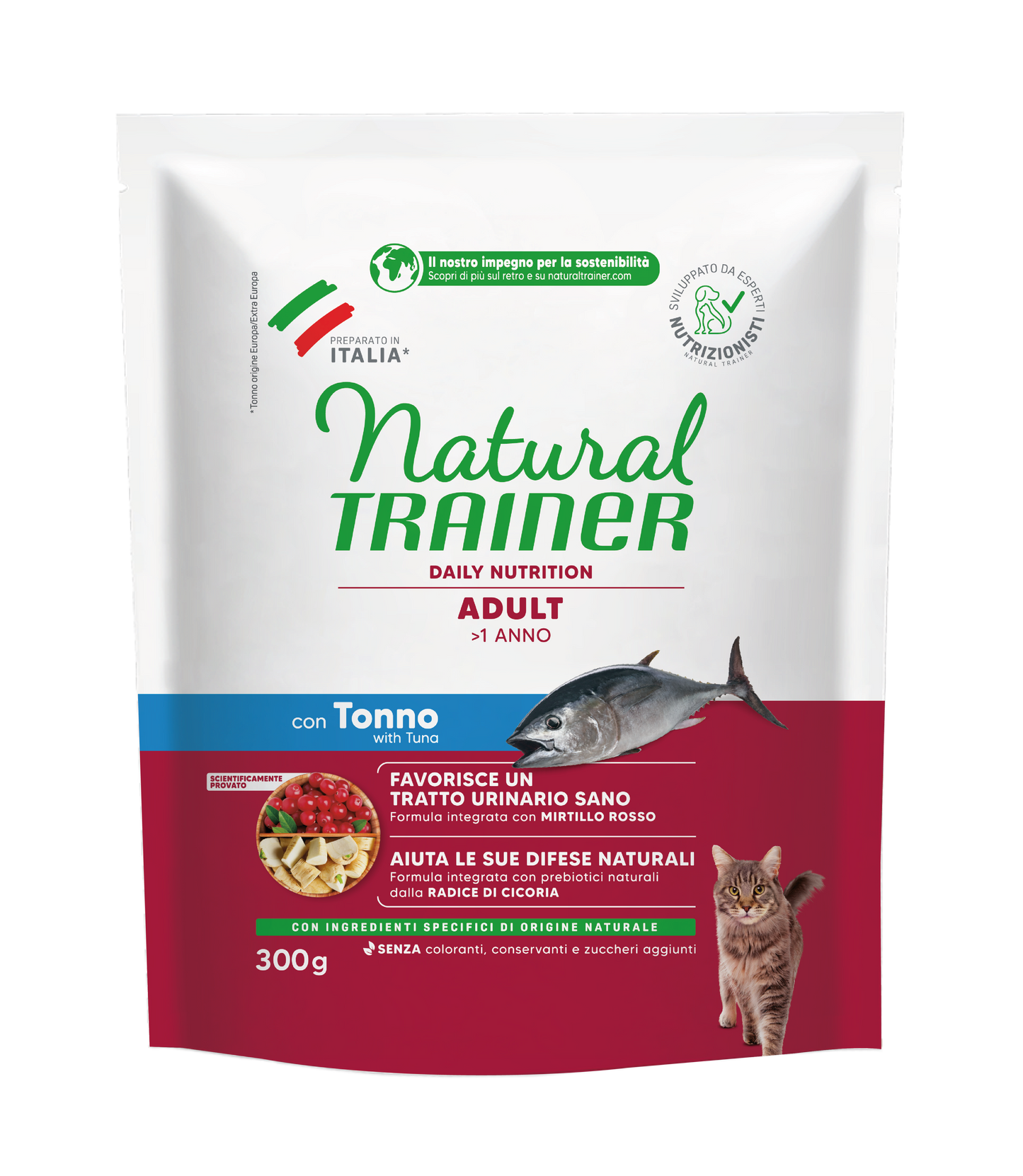 Trainer Natural Daily Nutrition Adult Con Tonno (+1)  (Kg/Size:0,3)