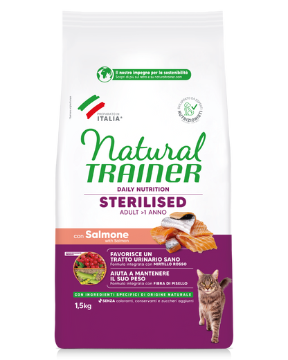Trainer Natural Daily Nutrition Sterilised Con Salmone (+1)  (Kg/Size:1,5)