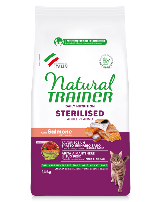 Trainer Natural Daily Nutrition Sterilised Con Salmone (+1)  (Kg/Size:1,5)