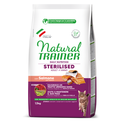 Trainer Natural Daily Nutrition Sterilised Con Salmone (+1)  (Kg/Size:1,5)